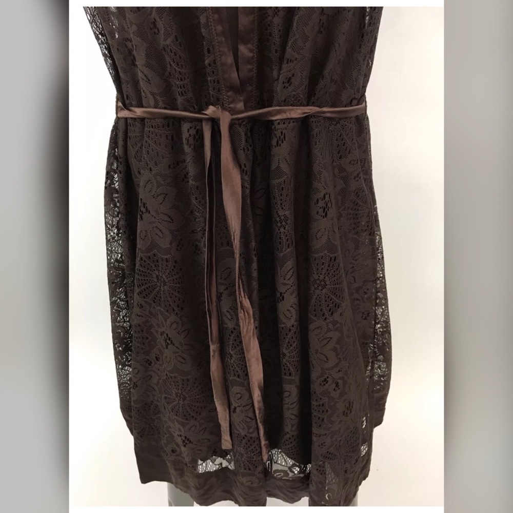 Zara Collection Lace Overlay Dress Brown Size L - Picture 3 of 7